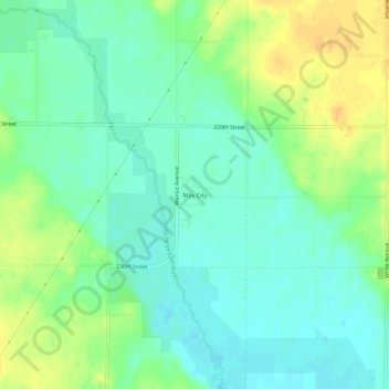 May City topographic map, elevation, terrain