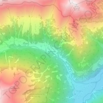 Bärenbad topographic map, elevation, terrain