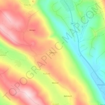Trešnica topographic map, elevation, terrain