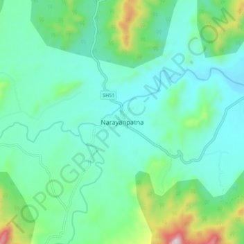 Narayanpatna topographic map, elevation, terrain