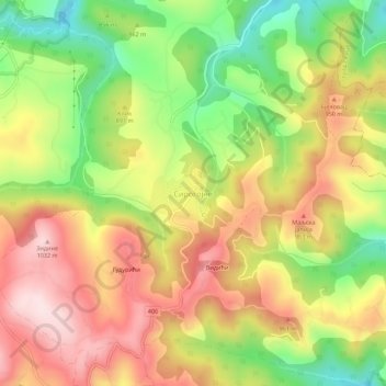 Sirogojno topographic map, elevation, terrain