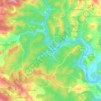Porto de Cavaleiros topographic map, elevation, terrain