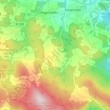 Schlag topographic map, elevation, terrain