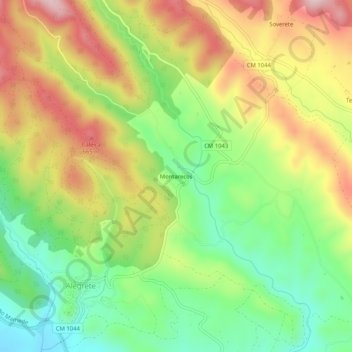 Montarecos topographic map, elevation, terrain