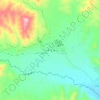Santa Cruz topographic map, elevation, terrain