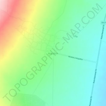 Anjullón topographic map, elevation, terrain