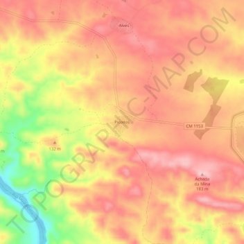 Picoitos topographic map, elevation, terrain