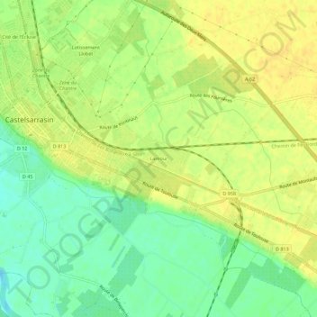 Lamour topographic map, elevation, terrain