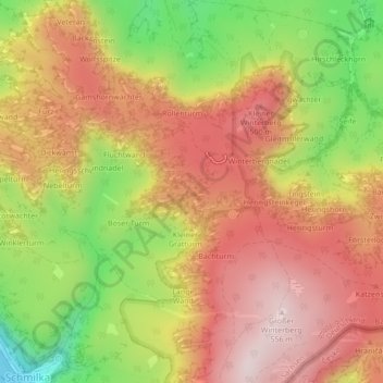 Siamesische Zwillinge, Dick topographic map, elevation, terrain