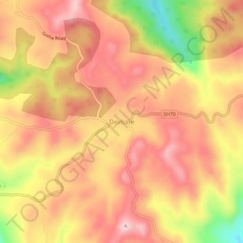 Devhare topographic map, elevation, terrain