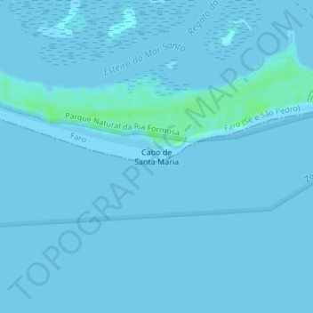 Cabo de Santa Maria topographic map, elevation, terrain