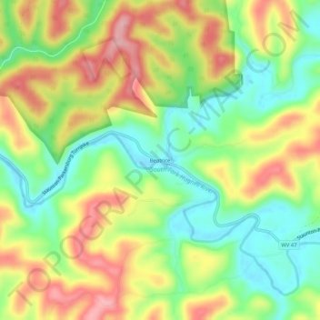 Beatrice topographic map, elevation, terrain