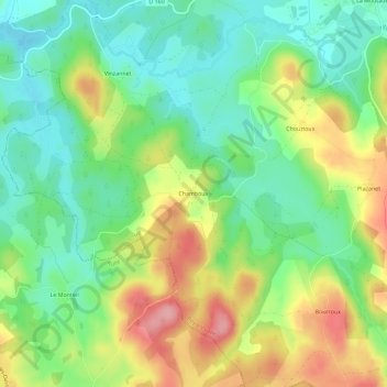 Chamboux topographic map, elevation, terrain