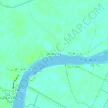 Belawang topographic map, elevation, terrain