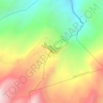 Cascada del Vino topographic map, elevation, terrain