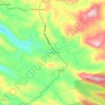 Parathode topographic map, elevation, terrain