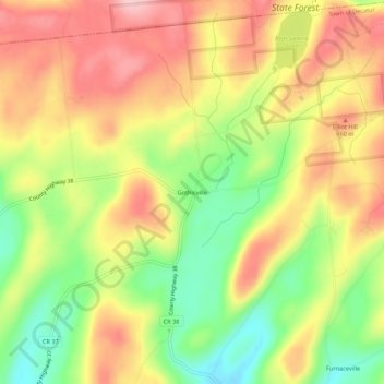 Gothicville topographic map, elevation, terrain