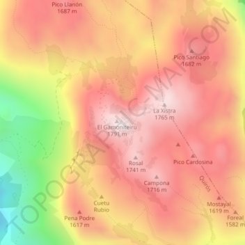 Gamoniteiru topographic map, elevation, terrain