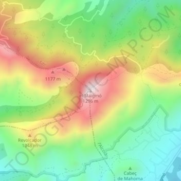 el Maigmó topographic map, elevation, terrain