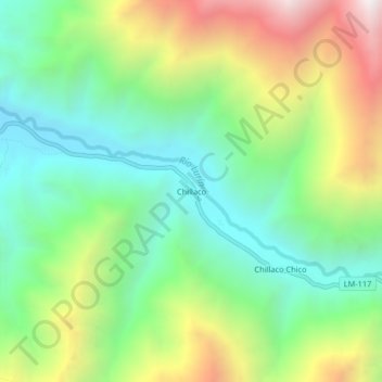 Chillaco topographic map, elevation, terrain