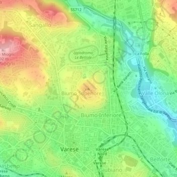 Colle di Biumo topographic map, elevation, terrain