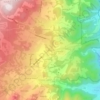 La Baraque topographic map, elevation, terrain