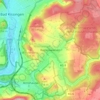 Reiterswiesen topographic map, elevation, terrain