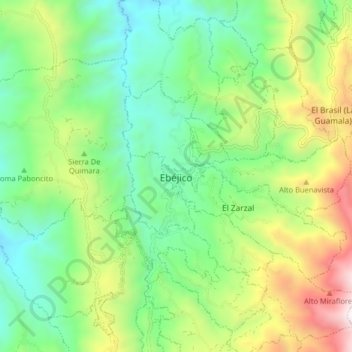 Ebéjico topographic map, elevation, terrain