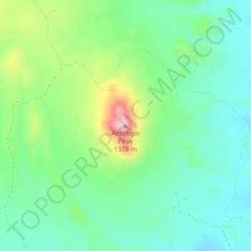 Antelope Peak topographic map, elevation, terrain