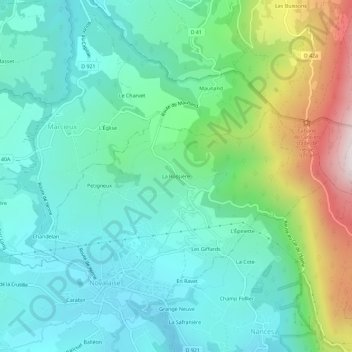 La Rossière topographic map, elevation, terrain