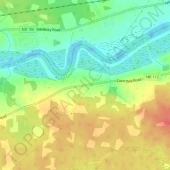 Upper Coverdale topographic map, elevation, terrain