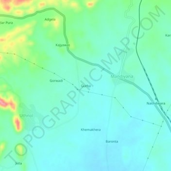 Gurha topographic map, elevation, terrain