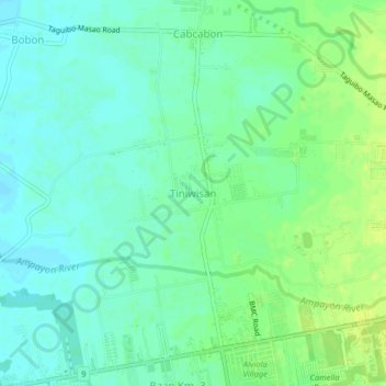 Tiniwisan topographic map, elevation, terrain