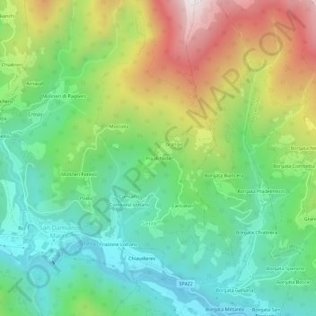 Pra di Nota topographic map, elevation, terrain