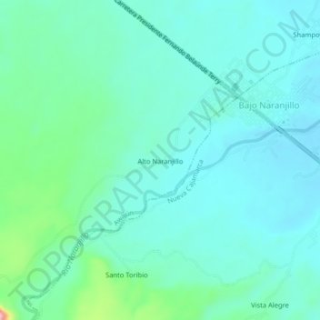 Alto Naranjillo topographic map, elevation, terrain