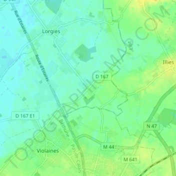 Le Bourg topographic map, elevation, terrain