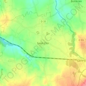 Saint-Eloi topographic map, elevation, terrain