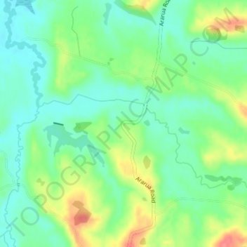 Ararua topographic map, elevation, terrain