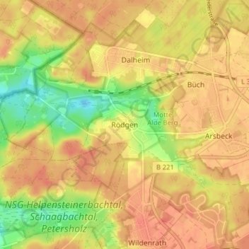 Rödgen topographic map, elevation, terrain