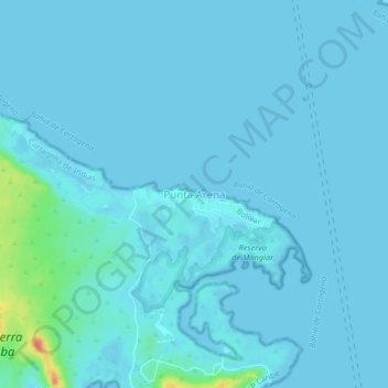 Punta Arena topographic map, elevation, terrain