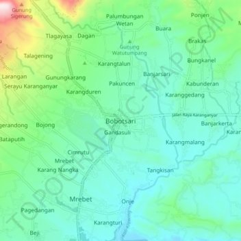 Bobotsari topographic map, elevation, terrain