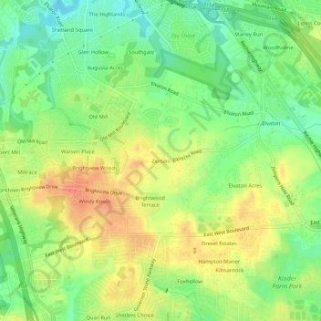Zeman topographic map, elevation, terrain