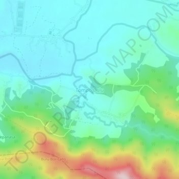 Tompo Bulu topographic map, elevation, terrain