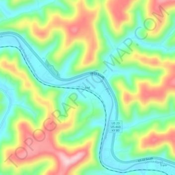 Ivel topographic map, elevation, terrain