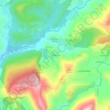 Les Henry topographic map, elevation, terrain