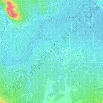 Cotes topographic map, elevation, terrain