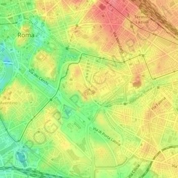 Caelian Hill topographic map, elevation, terrain