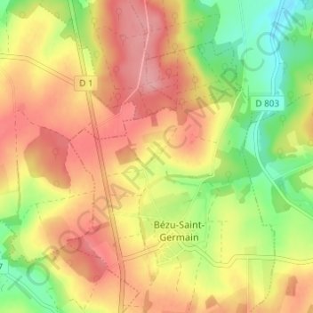 L'Hermitage topographic map, elevation, terrain