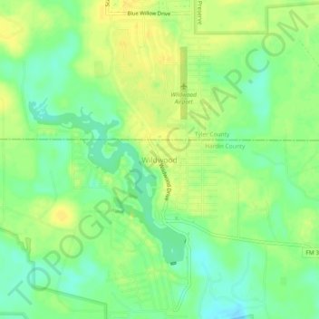 Wildwood topographic map, elevation, terrain