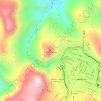 Cerro Miraflores topographic map, elevation, terrain